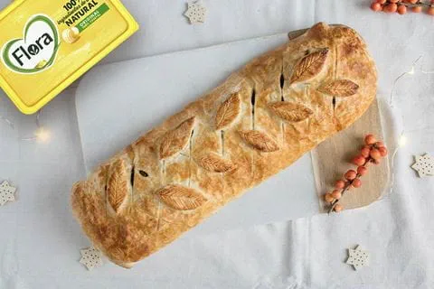 recipe image Receta Wellington de hojaldre con espinacas, setas y frutos secos