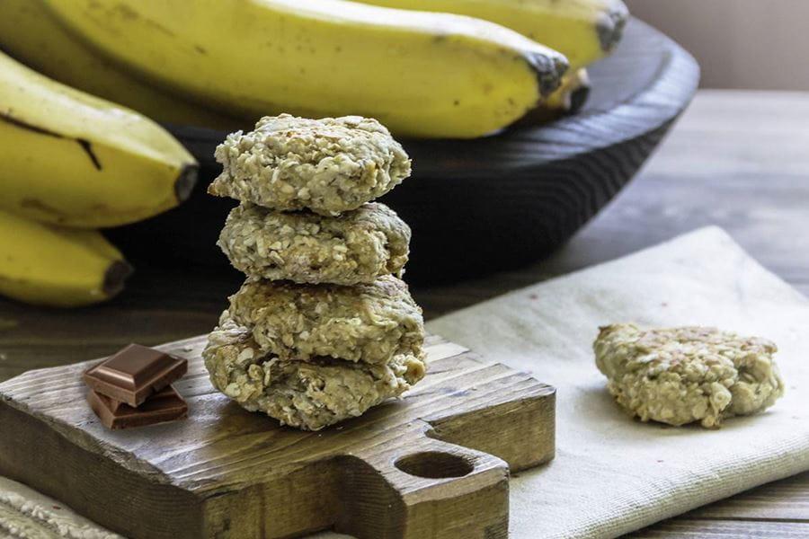 recipe image Receta Galletas de plátano con avena y chocolate