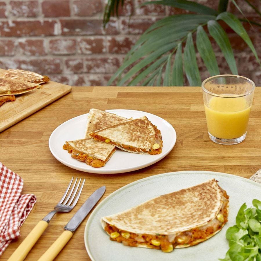 recipe image Quesadillas de boniato y maíz dulce