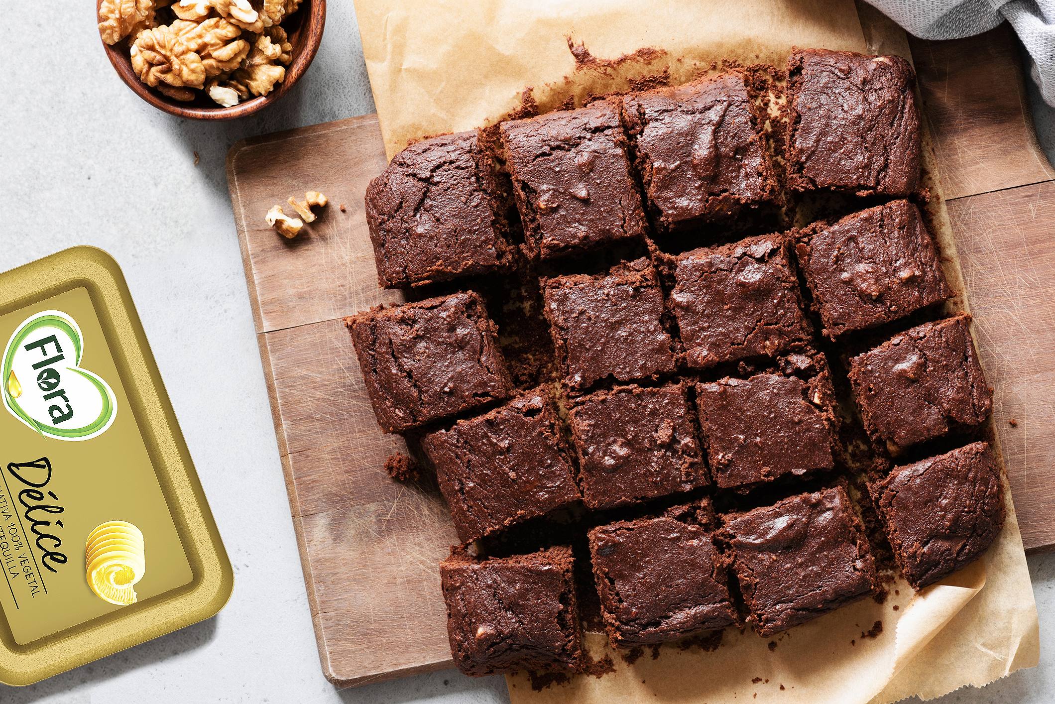 Receta Brownies de chocolate veganos