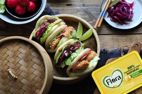 recipe image RECETA PANECILLOS BAO CON POLLO, VERDURAS Y CACAHUETES