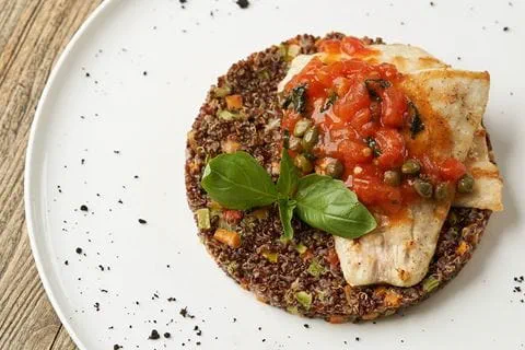 recipe image Receta Lubina con risotto de quinoa
