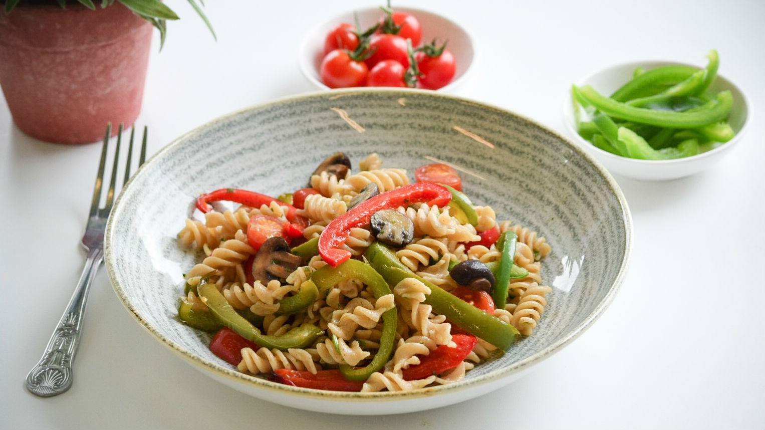 recipe image Pasta con verduras asadas