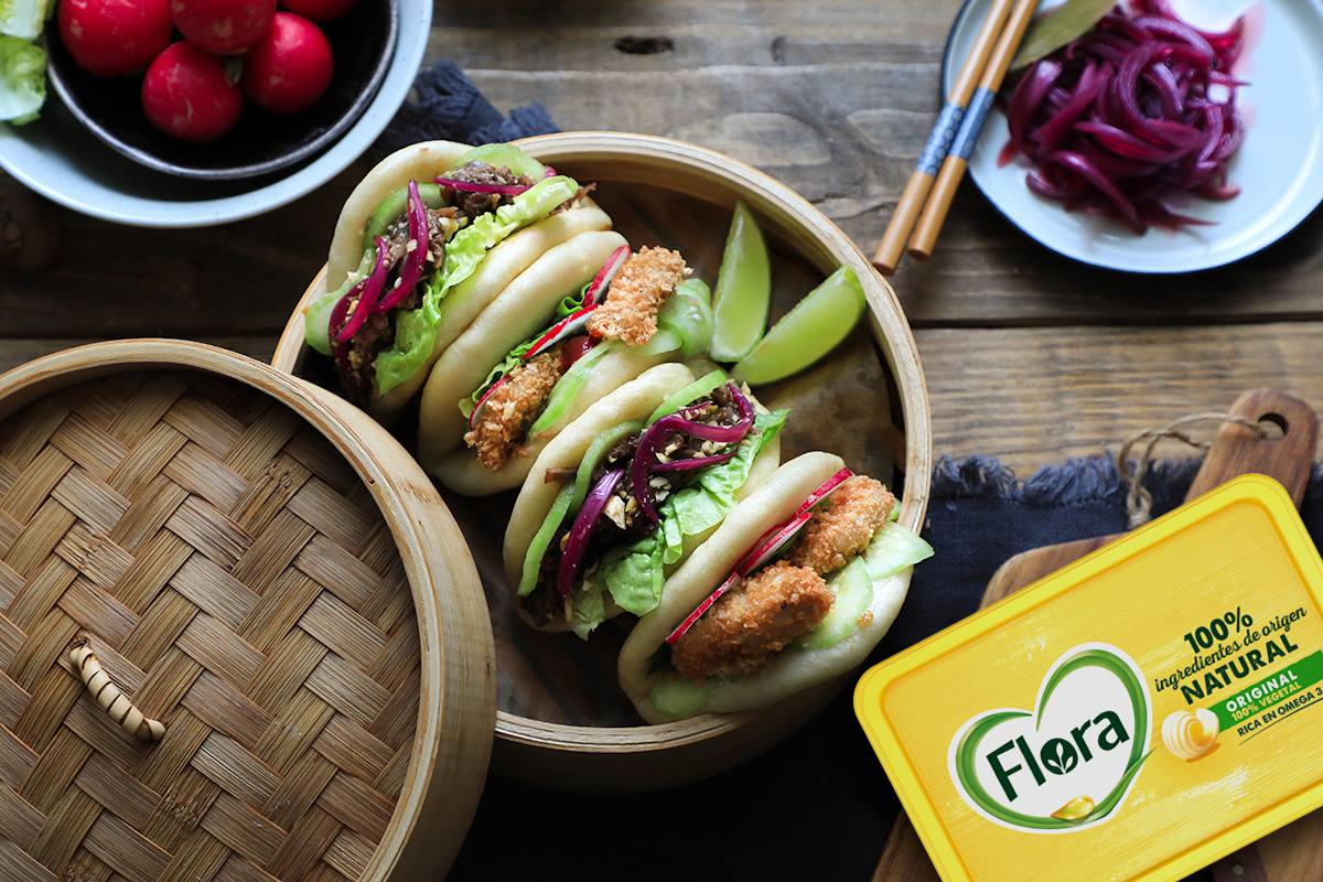 recipe image RECETA PANECILLOS BAO CON POLLO, VERDURAS Y CACAHUETES