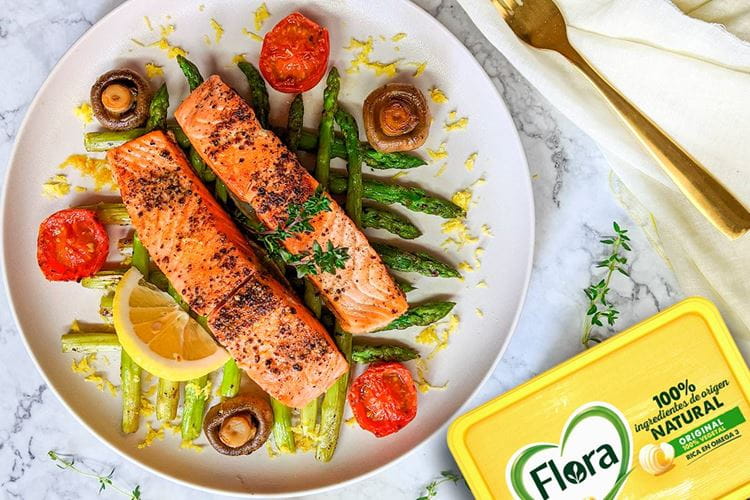 Receta Salmón con espárragos a la plancha